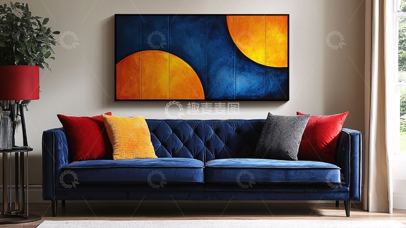高清大图下载【趣麦麦图】现代简约客厅沙发装饰画