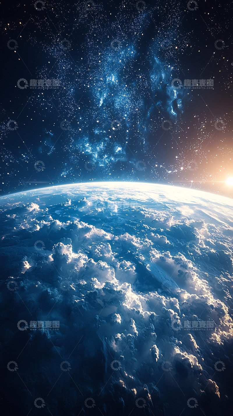 高清大图下载【趣麦麦图】地球从太空视角俯瞰