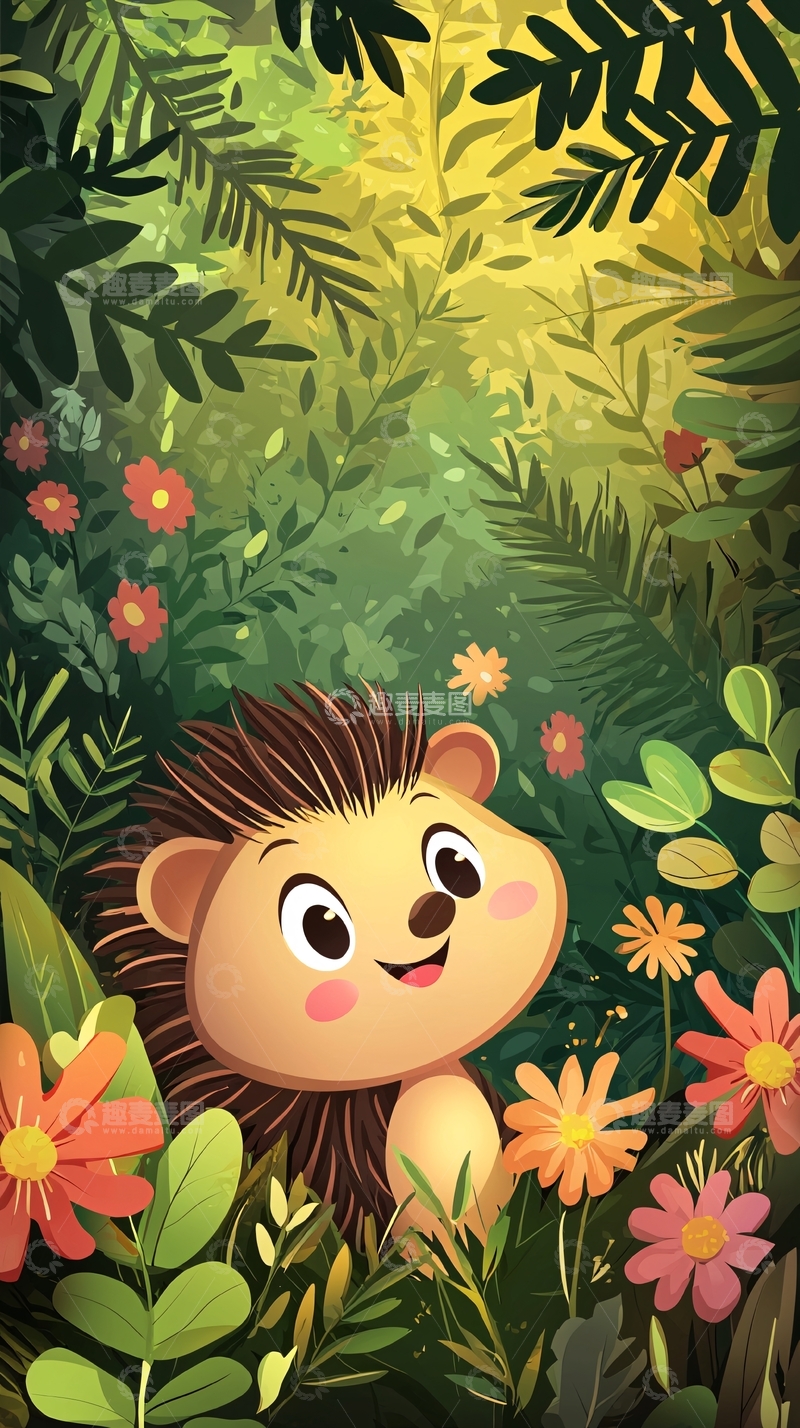 高清大图下载【趣麦麦图】森林里的小刺猬
