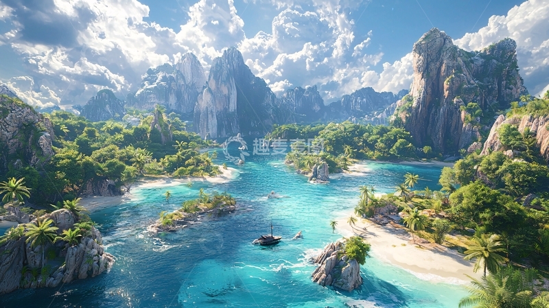 高清大图下载【趣麦麦图】热带岛屿天堂景色