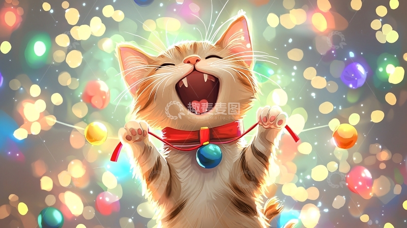 高清大图下载【趣麦麦图】快乐的小猫