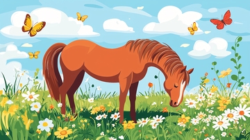 草原上的棕色马匹