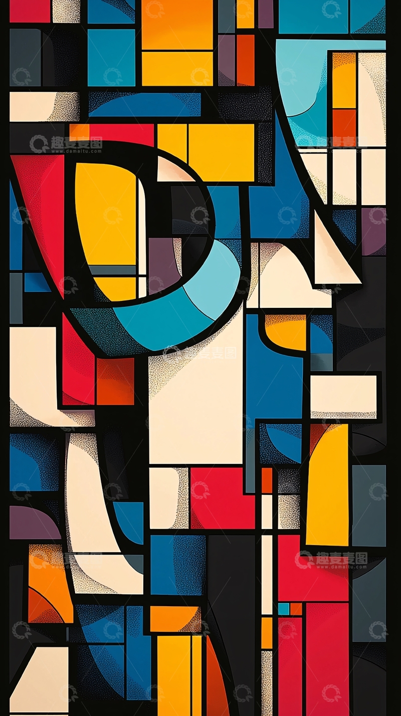 高清大图下载【趣麦麦图】抽象彩色几何图形