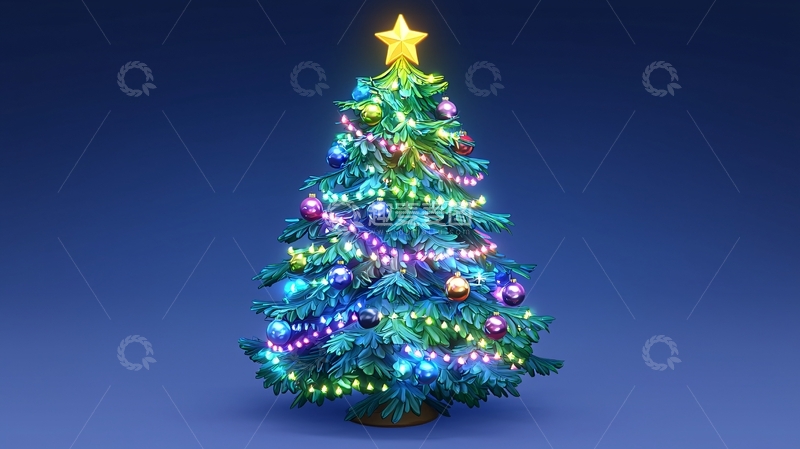 高清大图下载【趣麦麦图】装饰精美的圣诞树