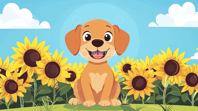 高清大图下载【趣麦麦图】卡通小狗