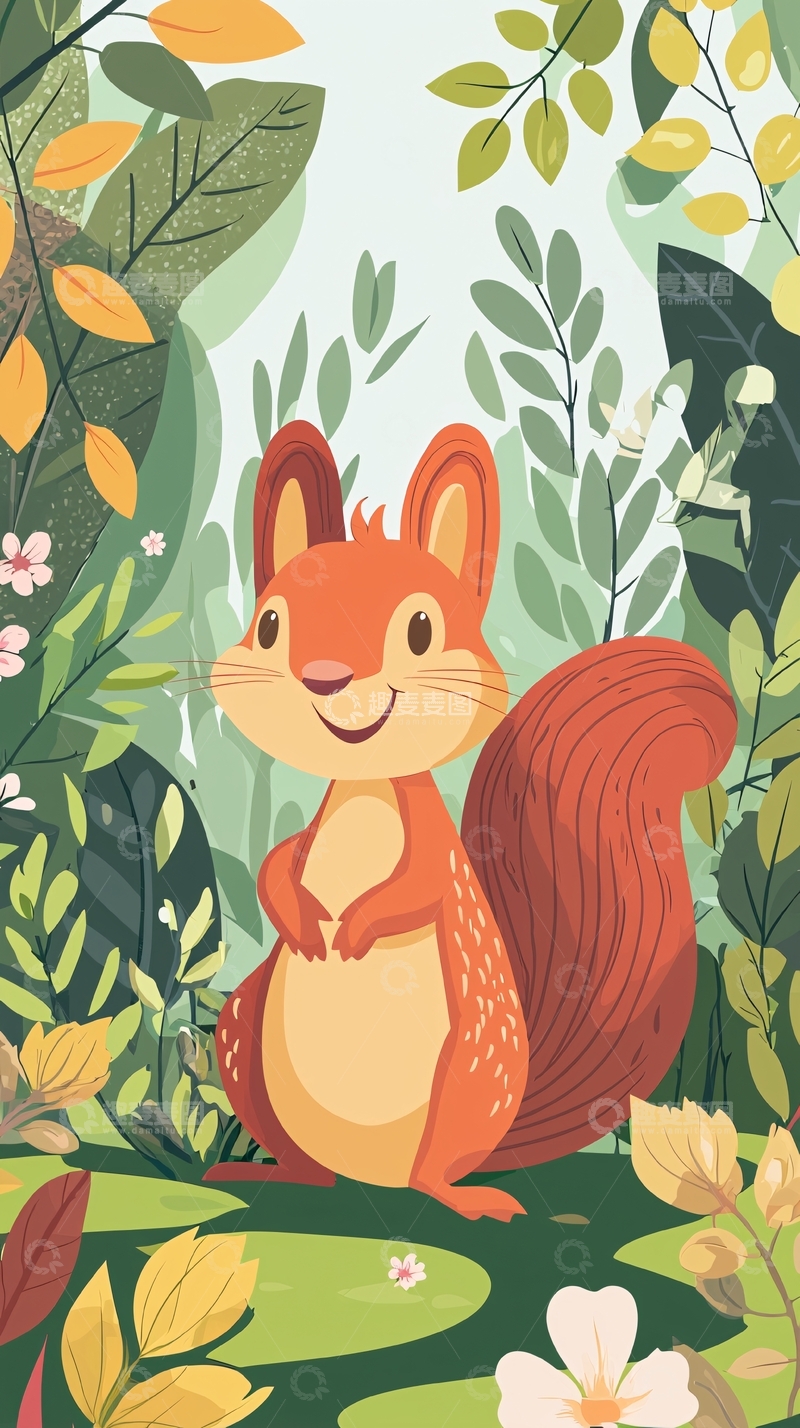 高清大图下载【趣麦麦图】卡通小松鼠