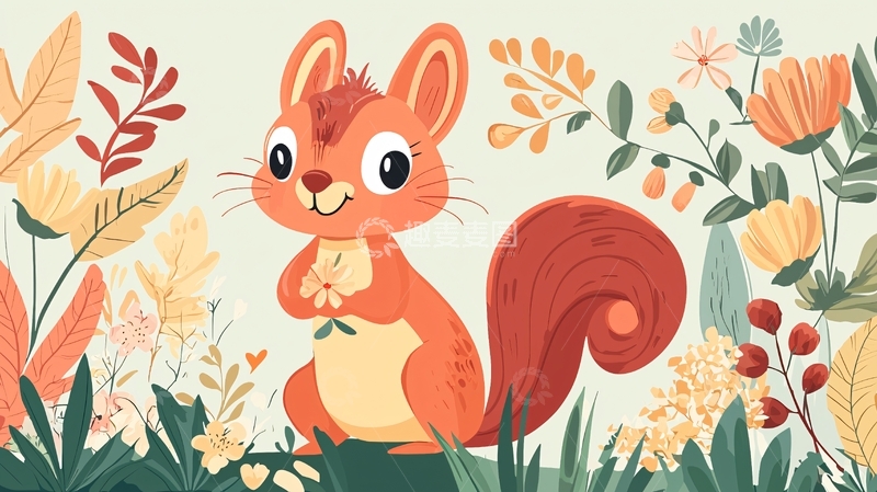 高清大图下载【趣麦麦图】卡通小松鼠