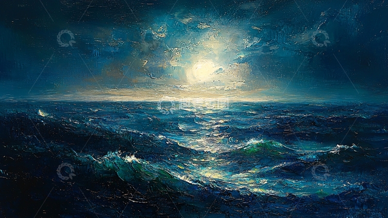 高清大图下载【趣麦麦图】波涛汹涌的深蓝大海