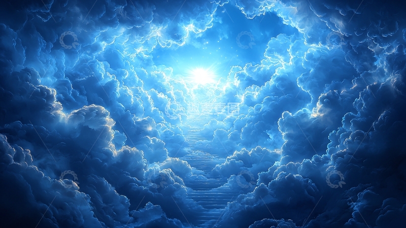 高清大图下载【趣麦麦图】云层环绕的光芒