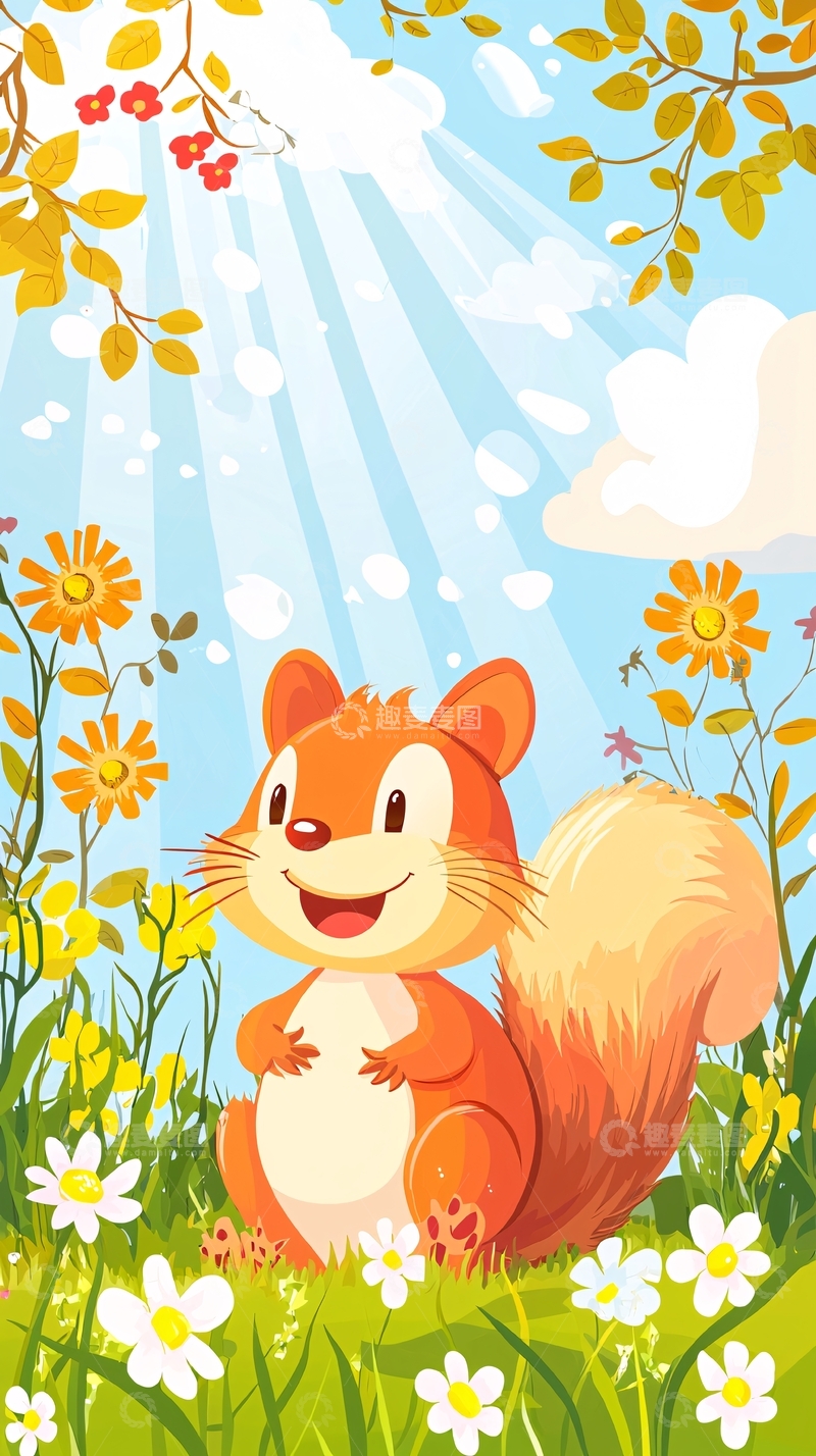 高清大图下载【趣麦麦图】卡通小松鼠