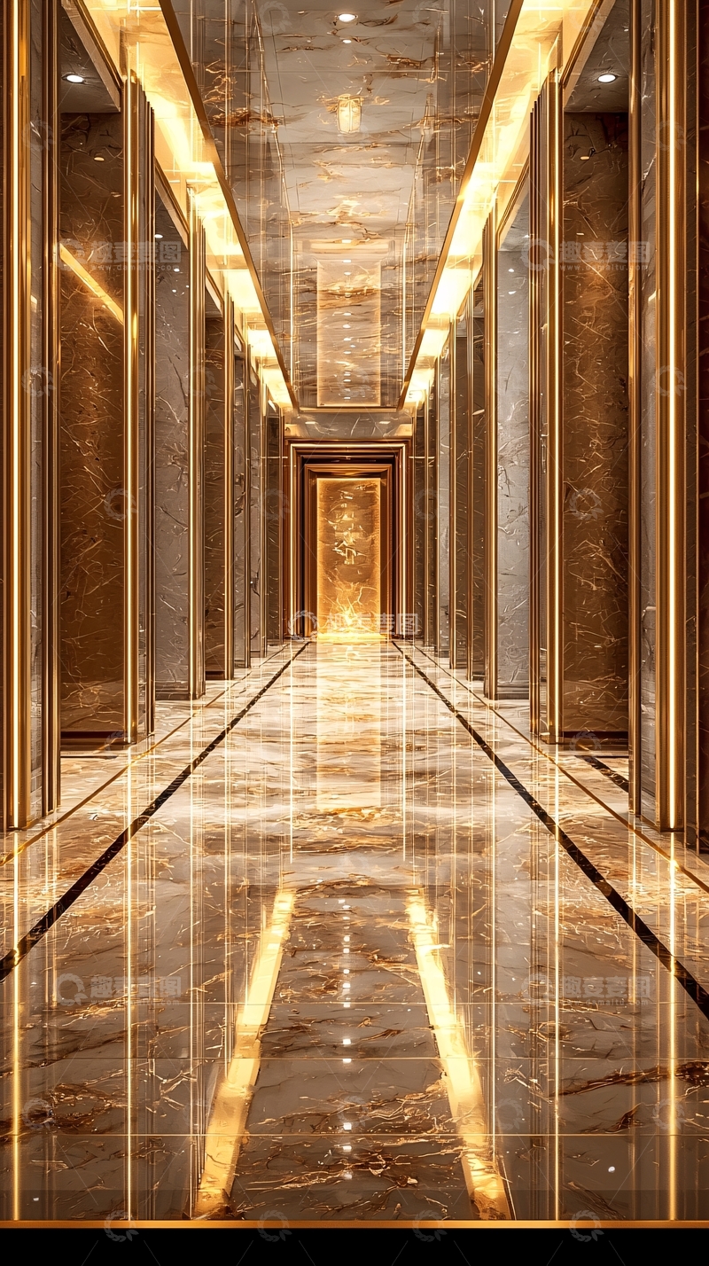 高清大图下载【趣麦麦图】金色大理石长廊