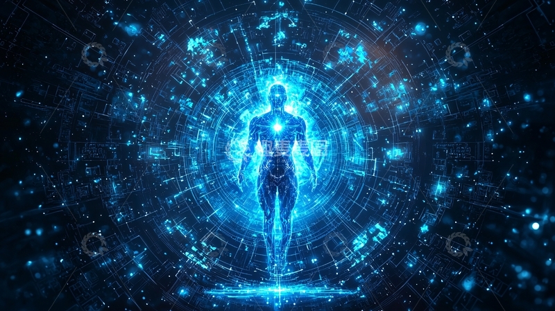 高清大图下载【趣麦麦图】未来科技感人体轮廓