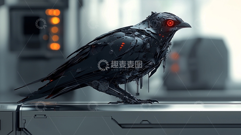 高清大图下载【趣麦麦图】机械乌鸦