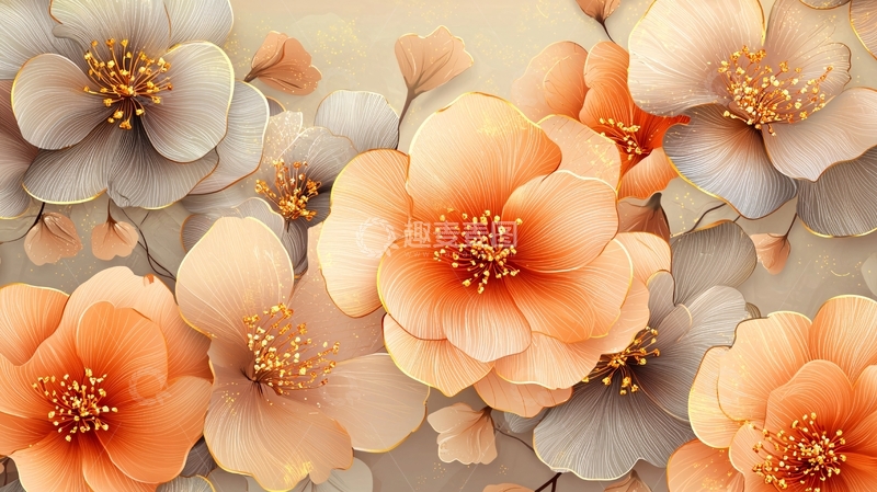 高清大图下载【趣麦麦图】柔和色调的花朵背景