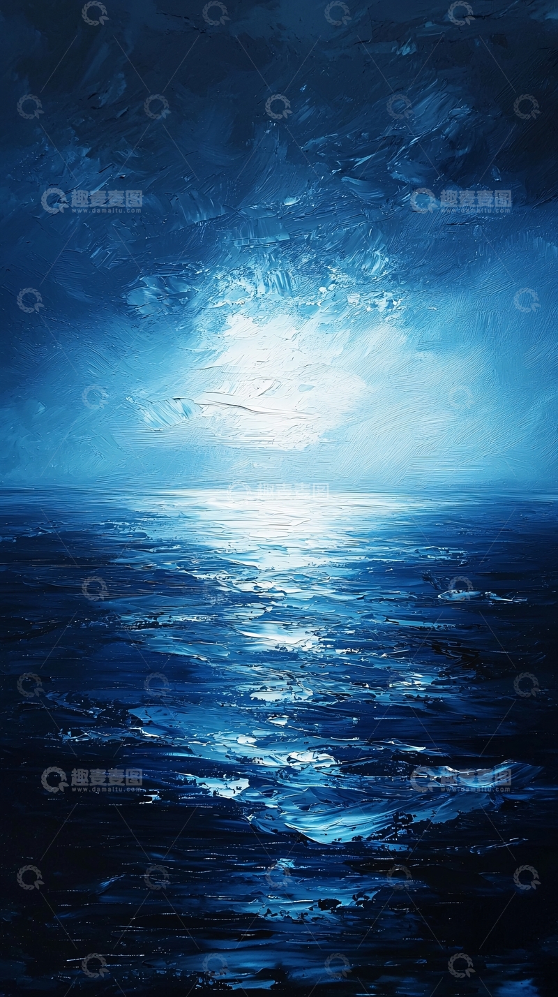 高清大图下载【趣麦麦图】波光粼粼的蓝色海面