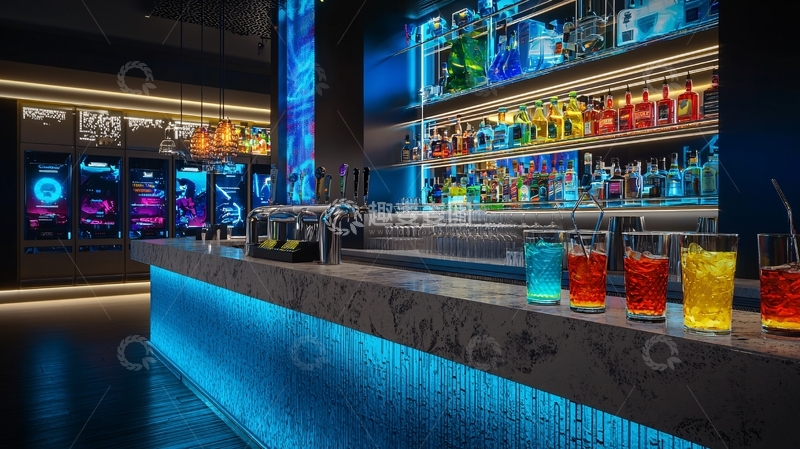 高清大图下载【趣麦麦图】炫酷酒吧灯光设计