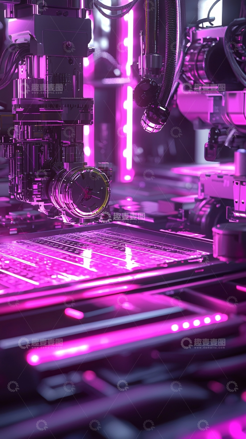 高清大图下载【趣麦麦图】未来科技感自动化生产线
