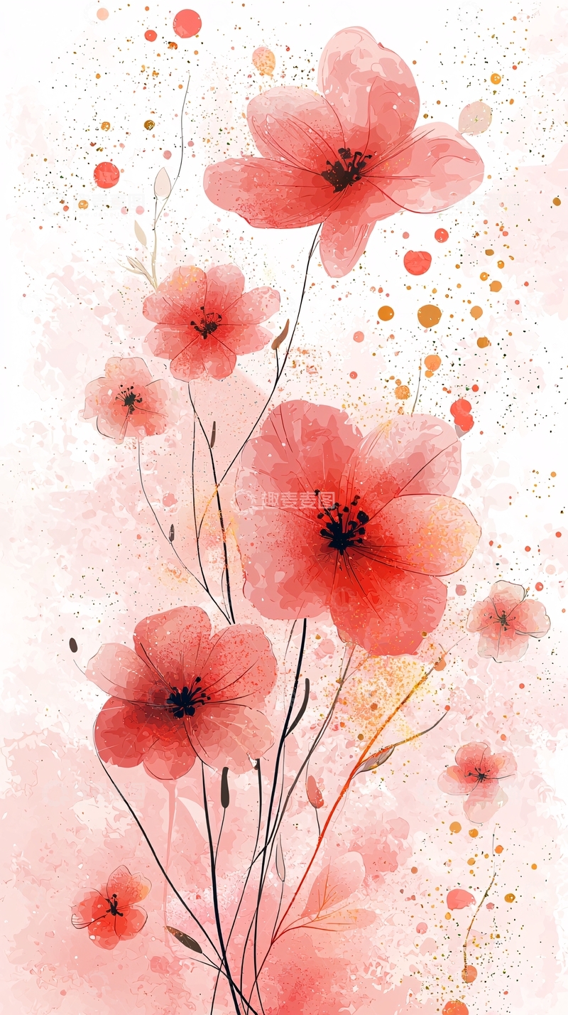 高清大图下载【趣麦麦图】水彩花卉30