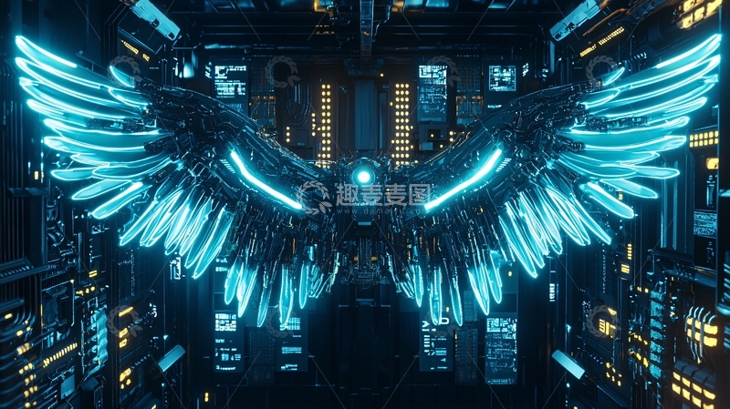 高清大图下载【趣麦麦图】未来科技感机械翅膀