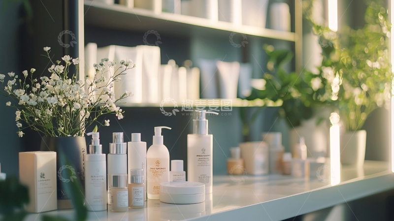 高清大图下载【趣麦麦图】简约护肤品陈列