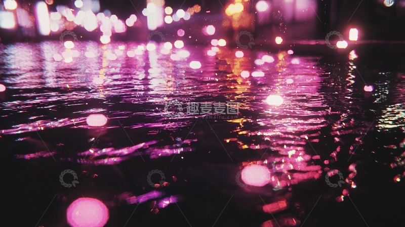 高清大图下载【趣麦麦图】水中倒影灯光