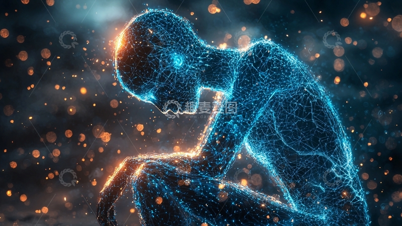 高清大图下载【趣麦麦图】沉思的人体轮廓