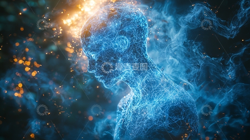 高清大图下载【趣麦麦图】蓝色能量人像