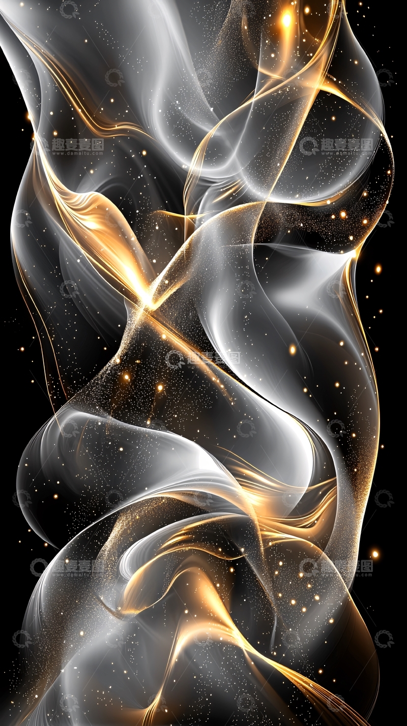 高清大图下载【趣麦麦图】金色光芒烟雾抽象背景