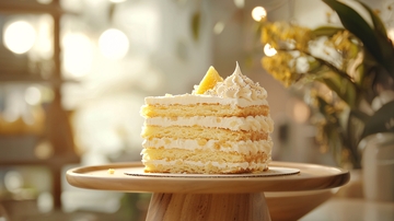 美味的芒果奶油蛋糕