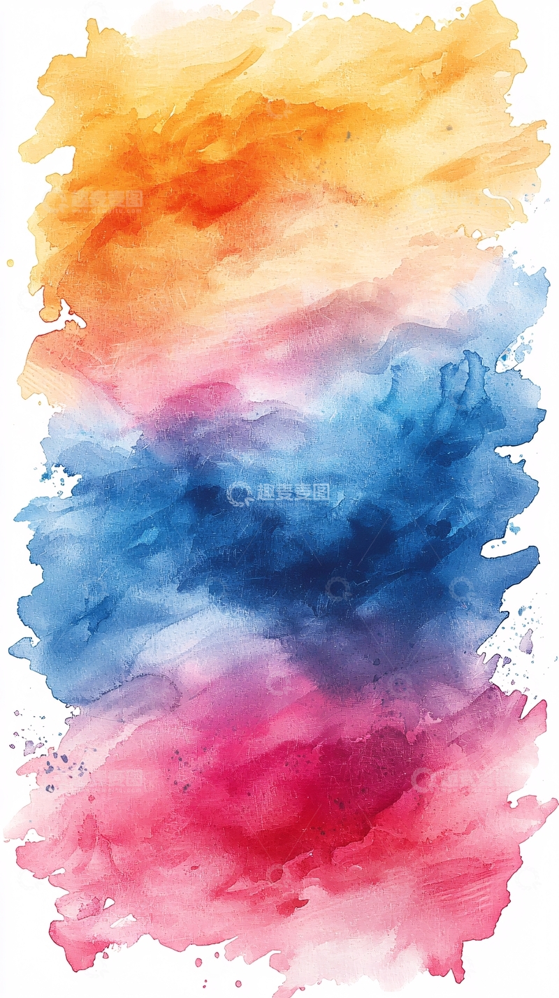 高清大图下载【趣麦麦图】水彩渐变色块晕染背景