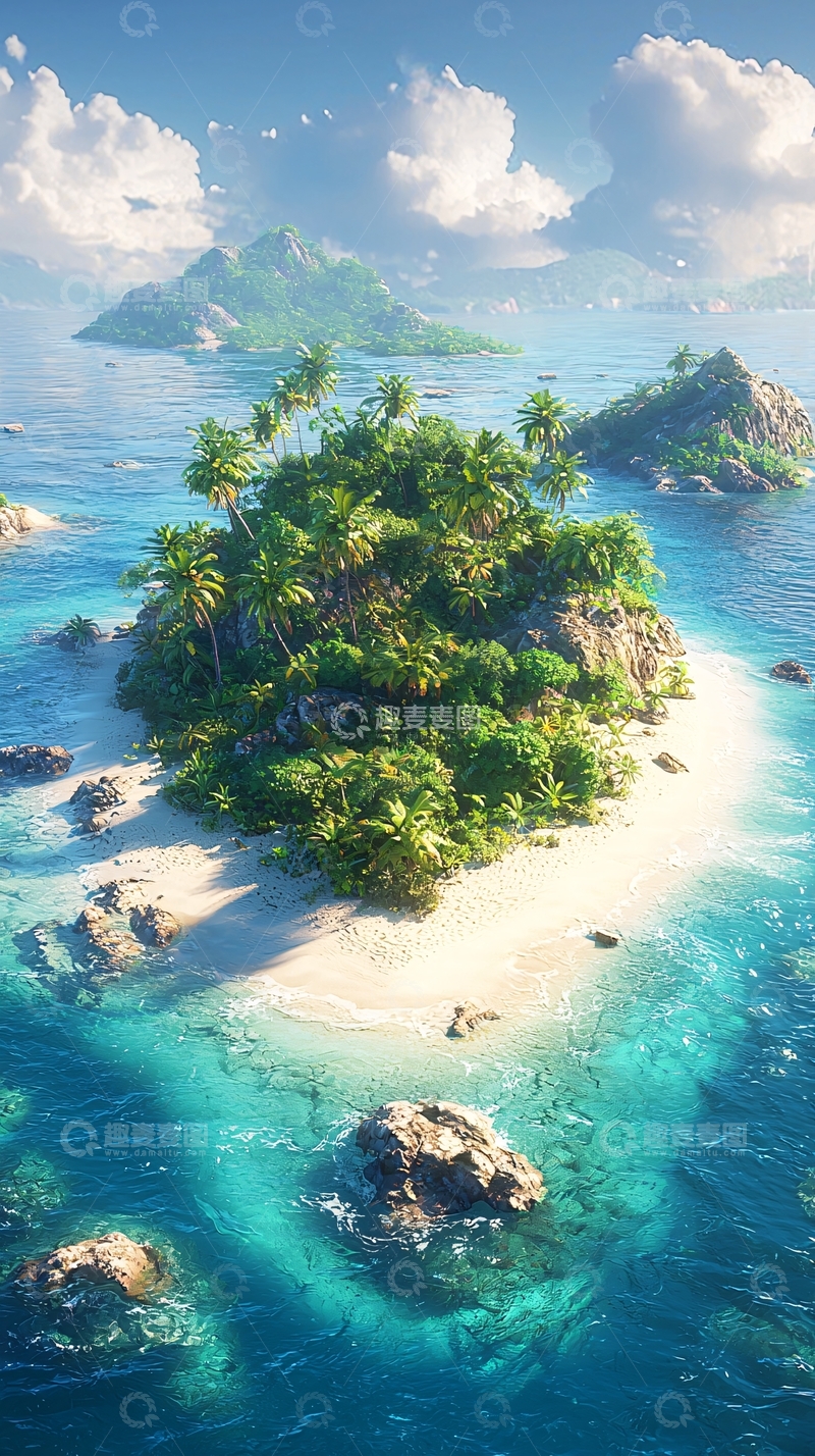 高清大图下载【趣麦麦图】热带岛屿天堂般景色