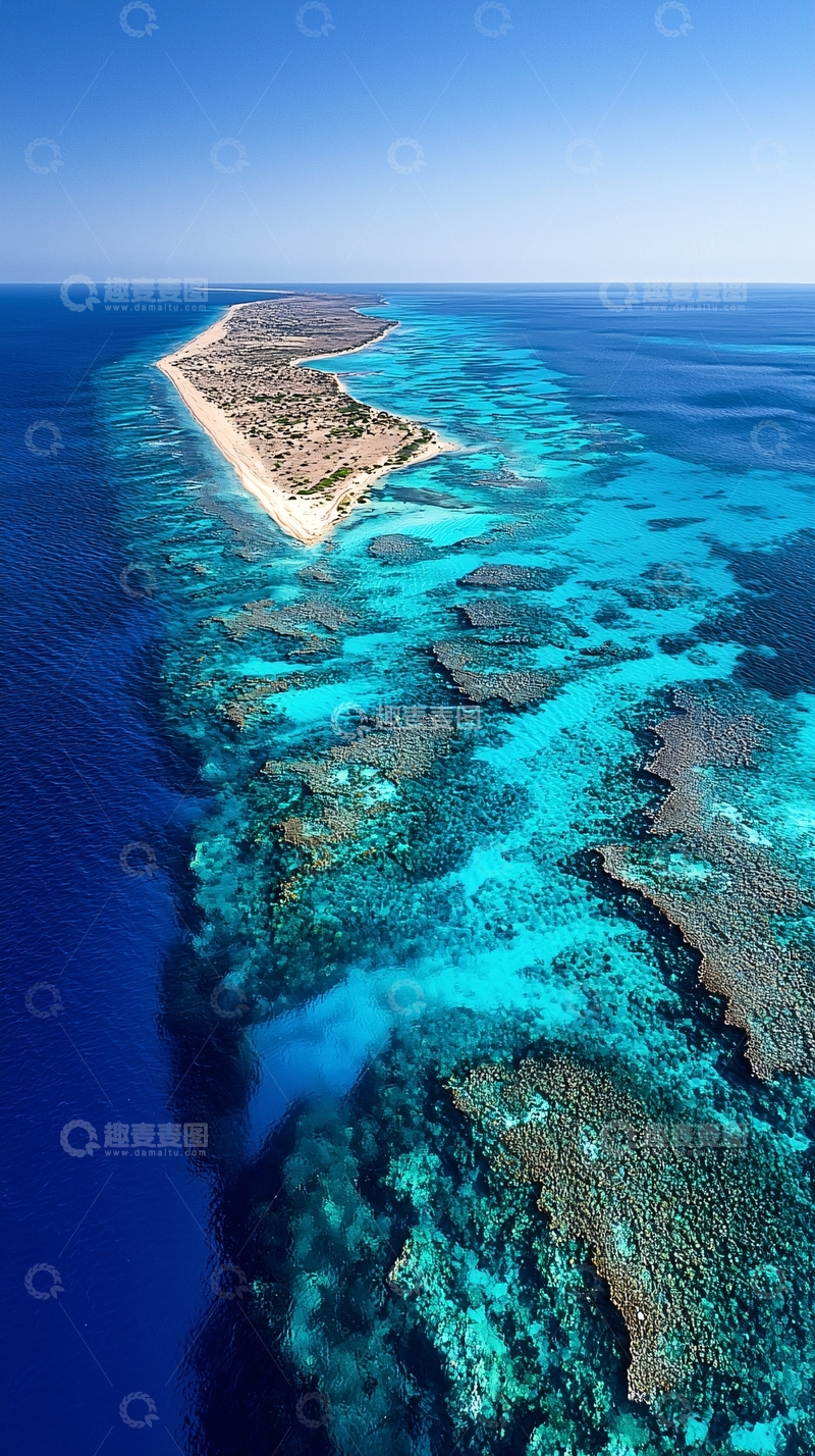 高清大图下载【趣麦麦图】热带岛屿鸟瞰图