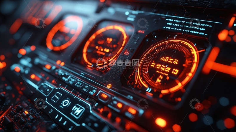 高清大图下载【趣麦麦图】未来科技感的控制面板