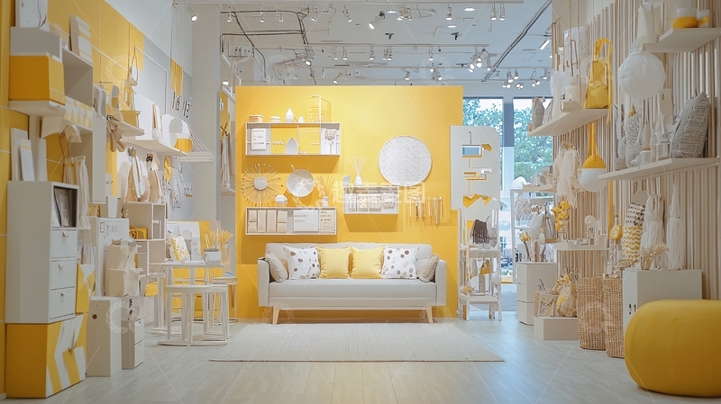 高清大图下载【趣麦麦图】明亮黄色家居陈列室