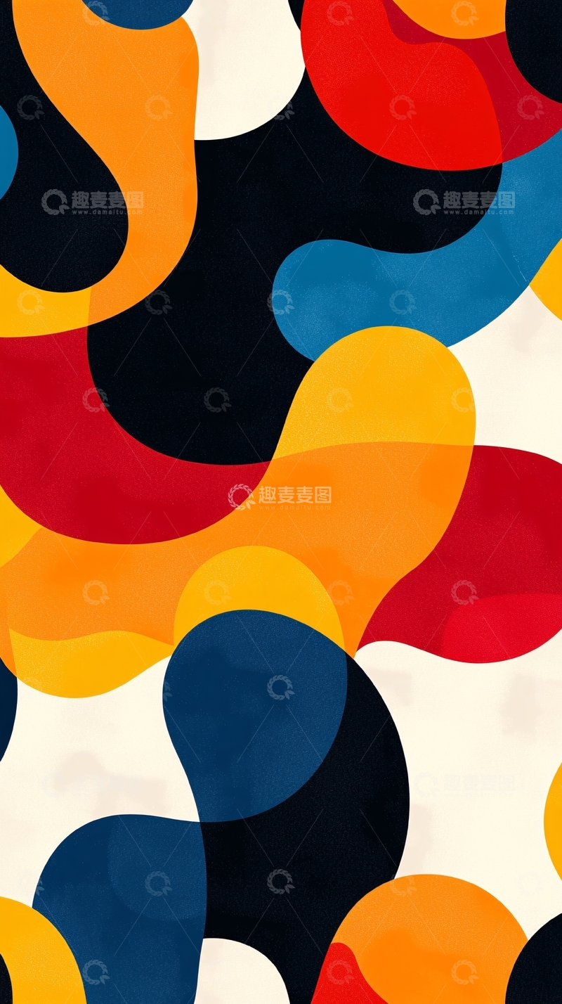 高清大图下载【趣麦麦图】彩色抽象曲线图案背景