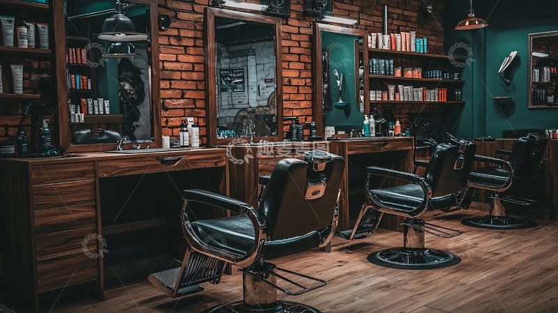 高清大图下载【趣麦麦图】复古理发店室内
