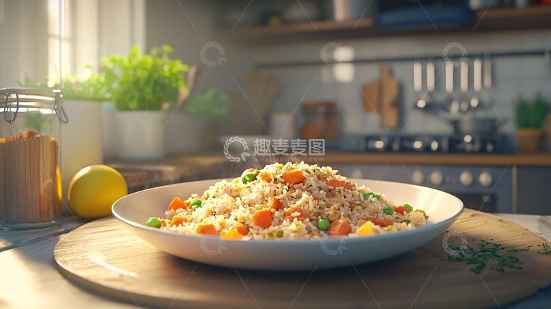 高清大图下载【趣麦麦图】阳光厨房美味炒饭