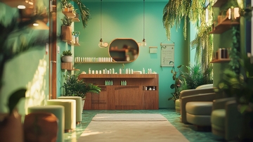 绿植环绕的美容院室内设计