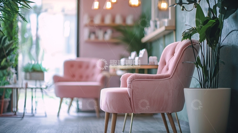 高清大图下载【趣麦麦图】粉色系舒适休闲椅