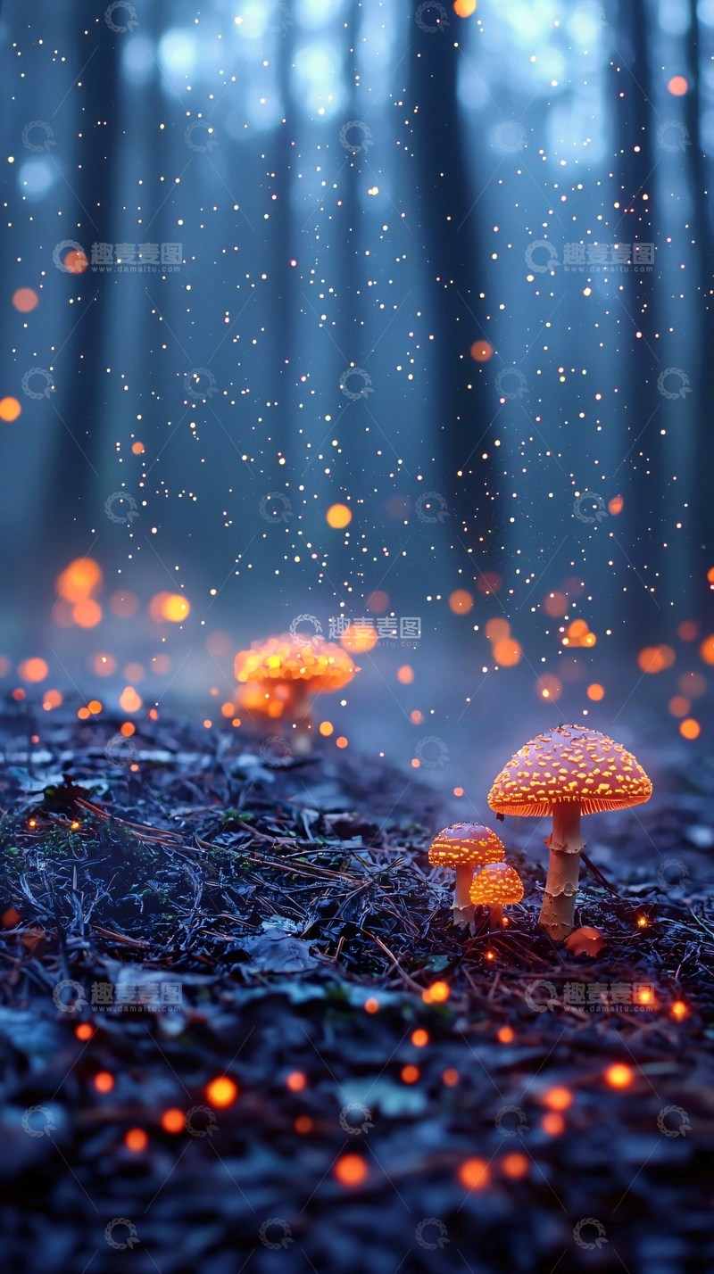 高清大图下载【趣麦麦图】梦幻森林小蘑菇