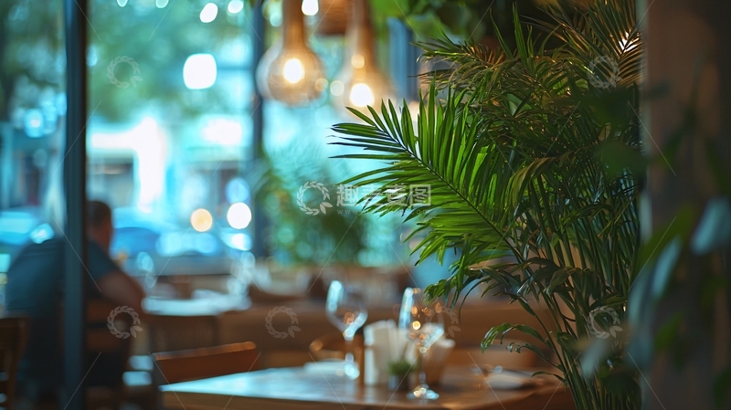 高清大图下载【趣麦麦图】餐厅绿植装饰