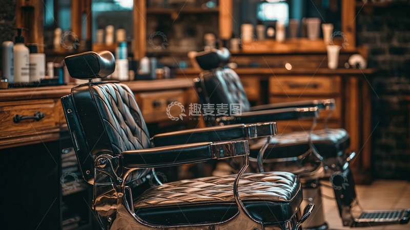 高清大图下载【趣麦麦图】复古理发店座椅