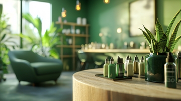 绿色系美容沙龙室内装饰