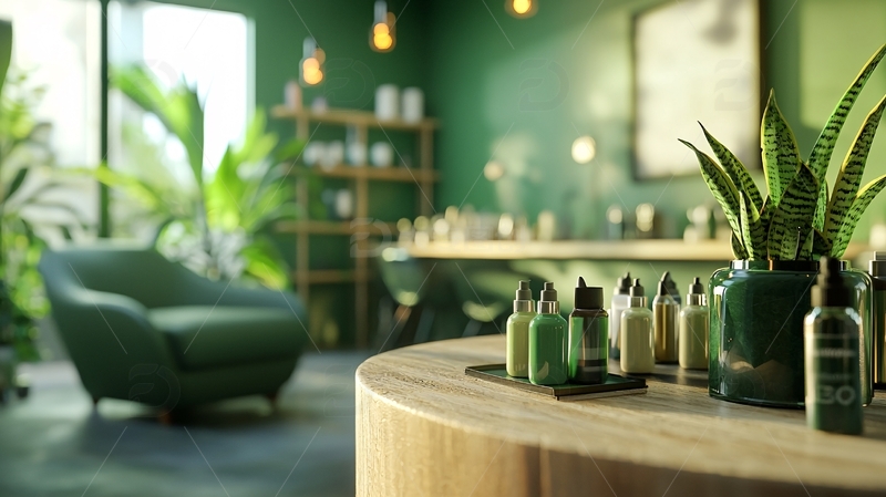 高清大图下载【趣麦麦图】绿色系美容沙龙室内装饰