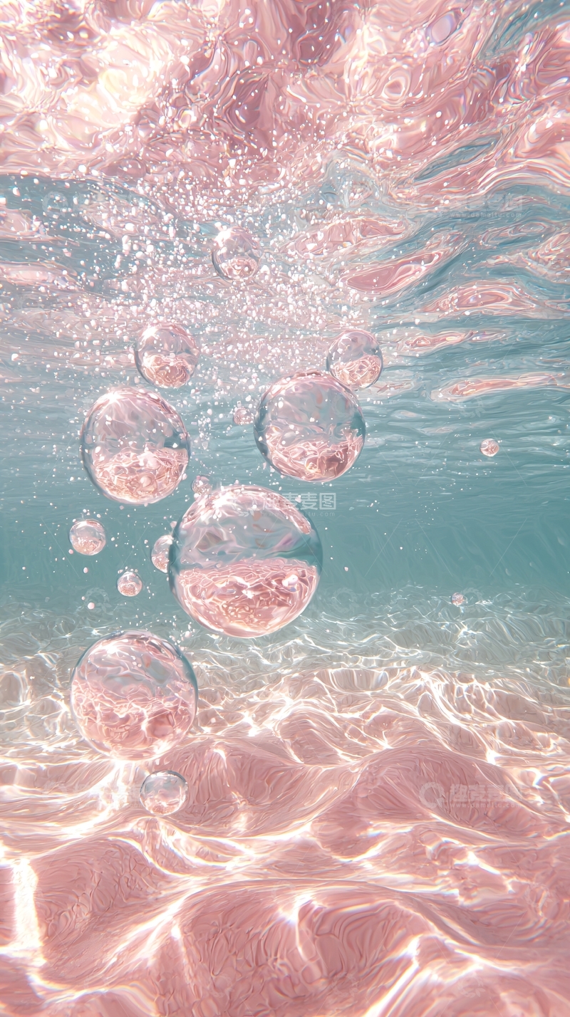 高清大图下载【趣麦麦图】水下气泡柔和光线