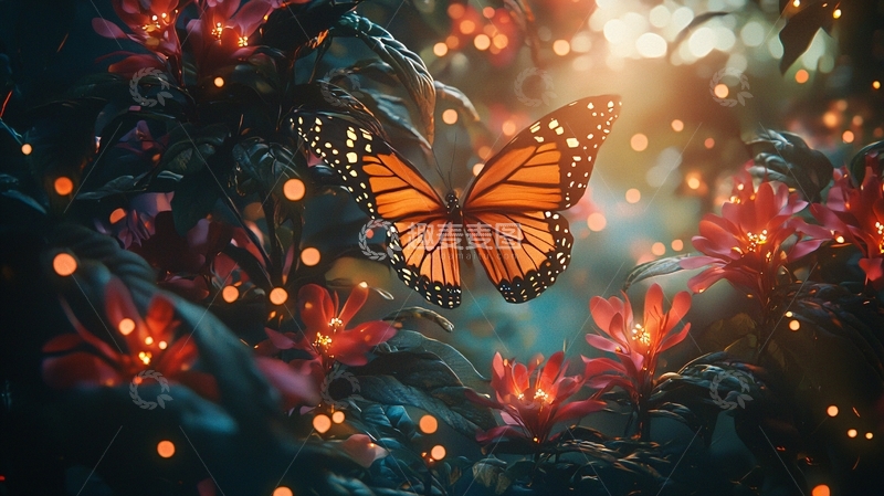 高清大图下载【趣麦麦图】梦幻蝴蝶花海