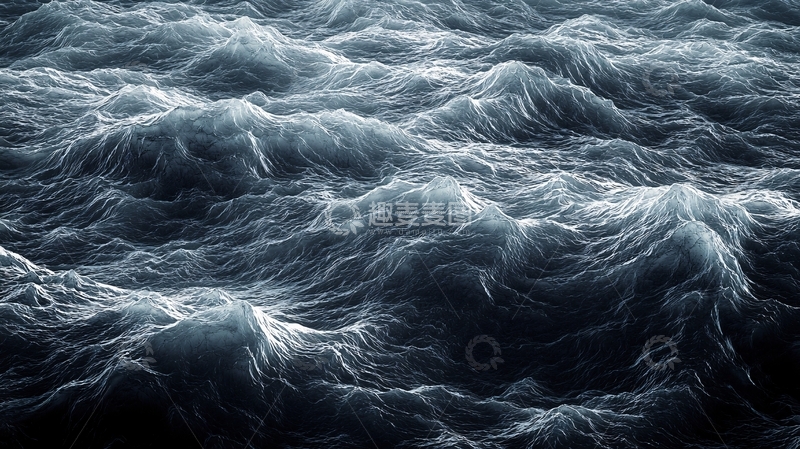 高清大图下载【趣麦麦图】波涛汹涌的深蓝色海洋