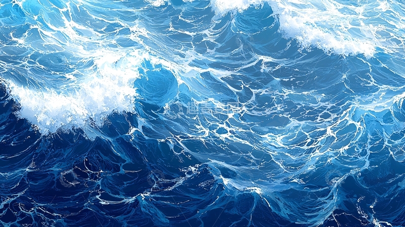 高清大图下载【趣麦麦图】波光粼粼的蓝色海面