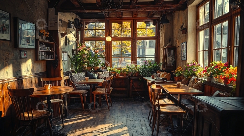 高清大图下载【趣麦麦图】老式咖啡馆室内环境