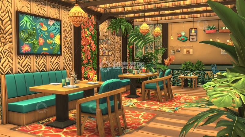 高清大图下载【趣麦麦图】热带风情餐厅设计